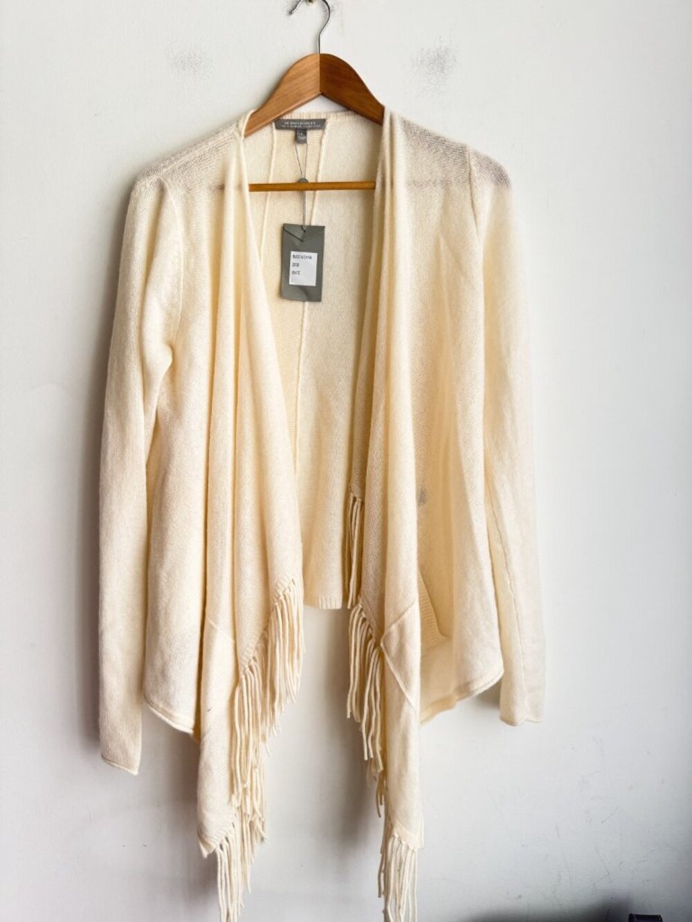 Neiman Marcus 100% Cashmere Fringe Detail Cardigan NWT L - Picture 2 of 7
